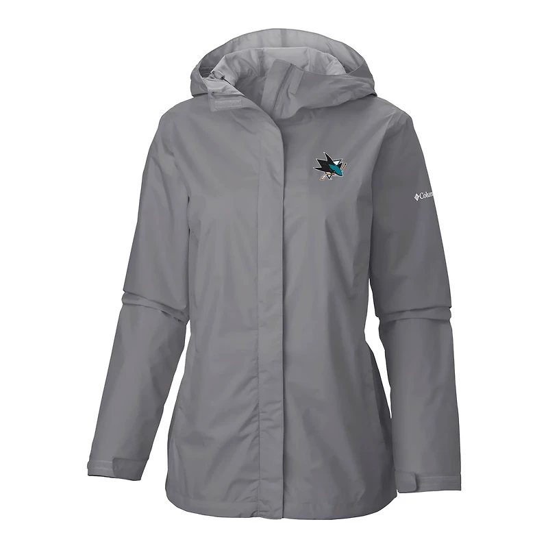 Columbia San Jose Sharks Arcadia Omni-Tech Full-Zip Hooded Rain Jacket