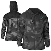 Columbia San Jose Sharks Camo Flash Challenger Omni-Shade Full-Zip Hoodie Windbreaker Jacket