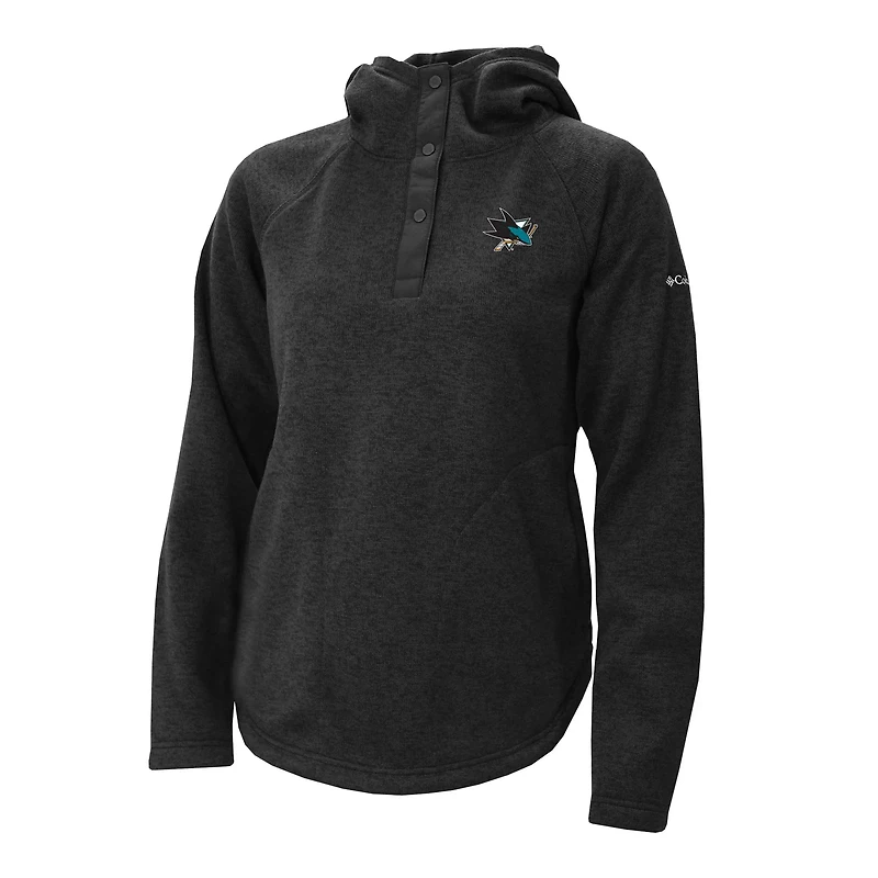 Columbia San Jose Sharks Sweater Weather Quarter-Snap Hoodie