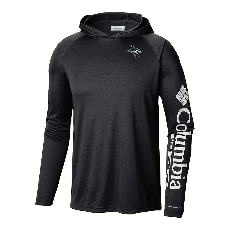 Columbia San Jose Sharks Terminal Tackle Omni-Shade Raglan Pullover Hoodie