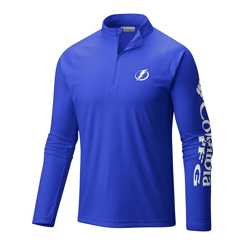 Columbia Tampa Bay Lightning Terminal Tackle Omni-Wick Raglan Quarter-Zip Top