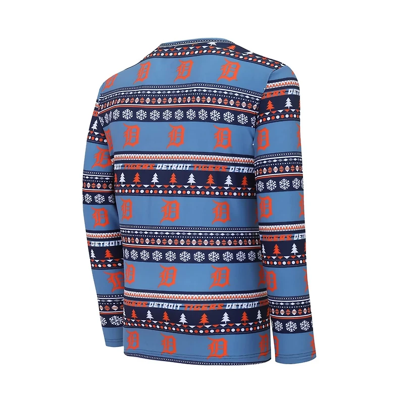 Concepts Sport Detroit Tigers Knit Ugly Sweater Long Sleeve Top  Pants Set
