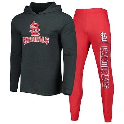 Concepts Sport Heather Charcoal St Louis Cardinals Meter Pullover Hoodie  Joggers Set