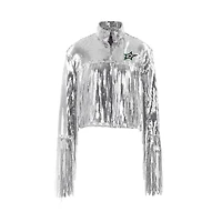 Cuce Dallas Stars Cropped Sequin Fringe Blazer