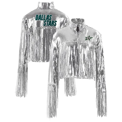 Cuce Dallas Stars Cropped Sequin Fringe Blazer