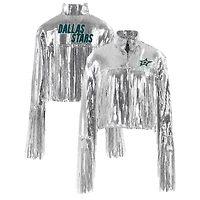 Cuce Dallas Stars Cropped Sequin Fringe Blazer