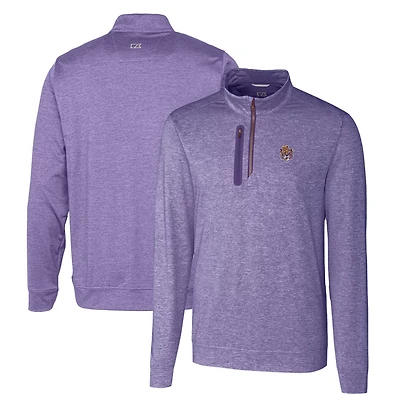 Cutter  Buck LSU Tigers Heathered Vault Stealth Quarter-Zip Pullover Top