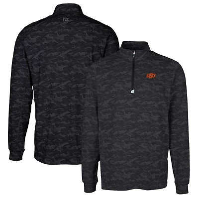 Cutter  Buck Oklahoma State Cowboys Traverse Camo Print Stretch Quarter-Zip Pullover Top