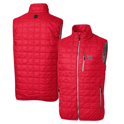 Cutter  Buck Ole Miss Rebels Primary Team Logo Rainier PrimaLoft Eco Insulated Full-Zip Puffer Vest