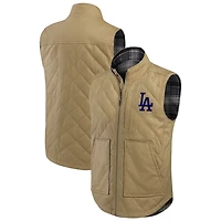 Darius Rucker Collection by Fanatics /Charcoal Los Angeles Dodgers Reversible Canvas  Plaid Patch Full-Zip Vest