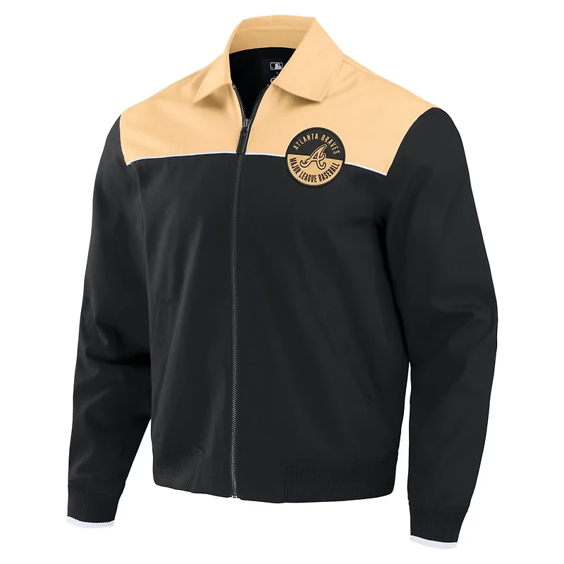 Darius Rucker Collection by Fanatics Tan Atlanta Braves Canvas Bomber Full-Zip Jacket