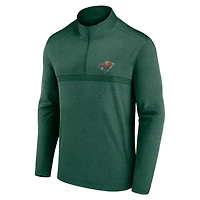 Dark Heather Minnesota Wild Head-to-Head Raglan Quarter-Zip Top