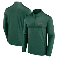 Dark Heather Minnesota Wild Head-to-Head Raglan Quarter-Zip Top