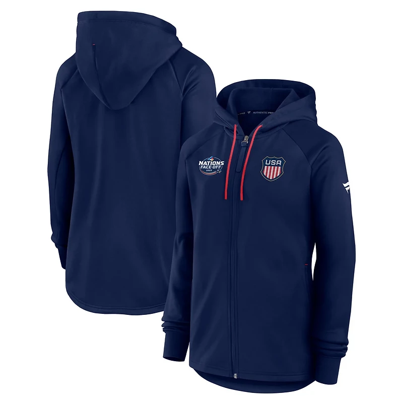Fanatics Athletic USA 2025 4 Nations Face-Off Authentic Pro Fleece Full-Zip Jacket