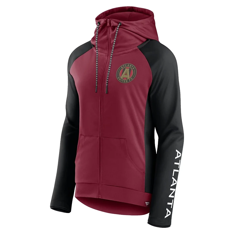 Fanatics Black Atlanta United FC Iconic Raglan Full-Zip Hoodie