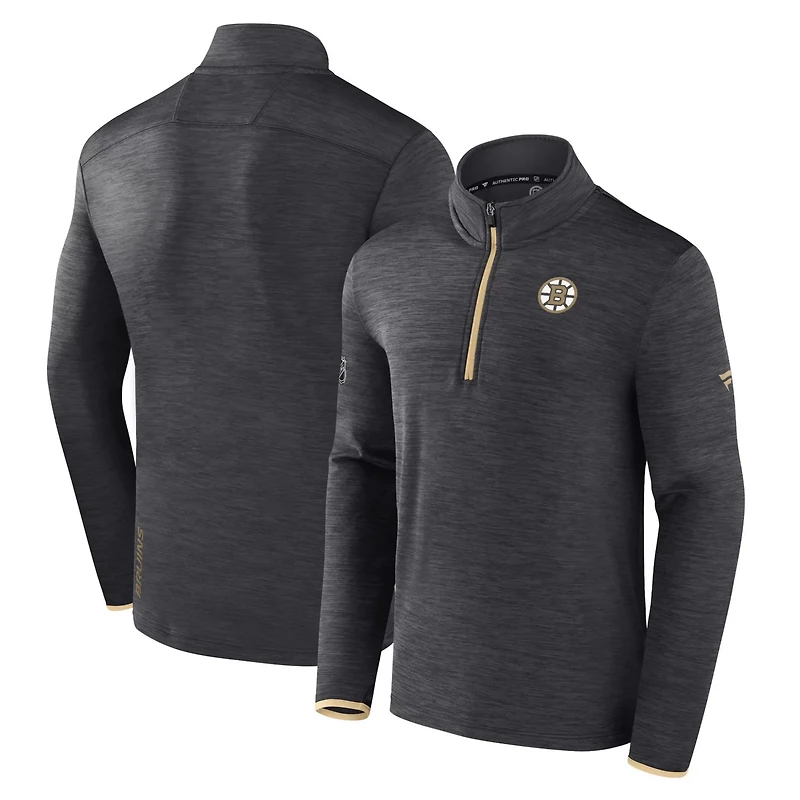 Fanatics Boston Bruins Authentic Pro Quarter-Zip Pullover Top