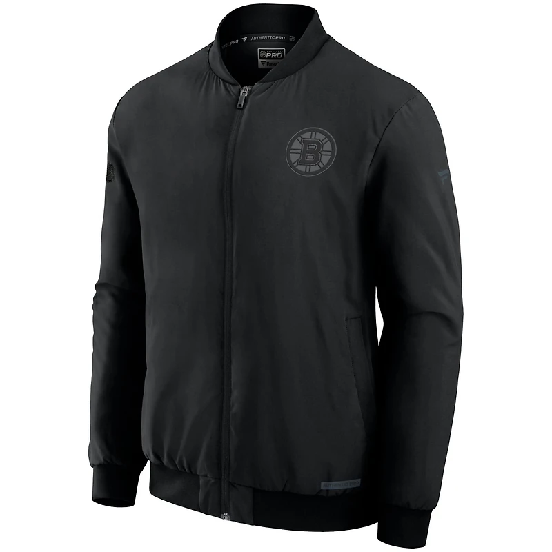 Fanatics Boston Bruins Authentic Pro Road Full-Zip Bomber Jacket