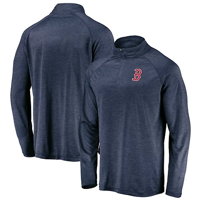 Fanatics Boston Red Sox Iconic Striated Primary Logo Raglan Quarter-Zip Pullover Jacket