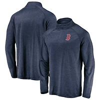Fanatics Boston Red Sox Iconic Striated Primary Logo Raglan Quarter-Zip Pullover Jacket