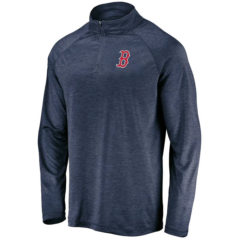 Fanatics Boston Red Sox Iconic Striated Primary Logo Raglan Quarter-Zip Pullover Jacket