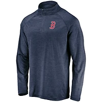 Fanatics Boston Red Sox Iconic Striated Primary Logo Raglan Quarter-Zip Pullover Jacket