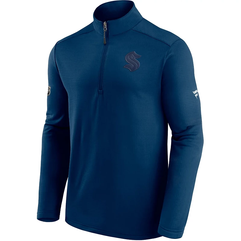 Fanatics Deep Sea Seattle Kraken Authentic Pro Travel and Training Quarter-Zip Jacket