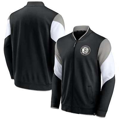 Fanatics /Gray Brooklyn Nets League Best Performance Full-Zip Jacket