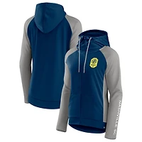 Fanatics Gray Nashville SC Iconic Raglan Full-Zip Hoodie Jacket