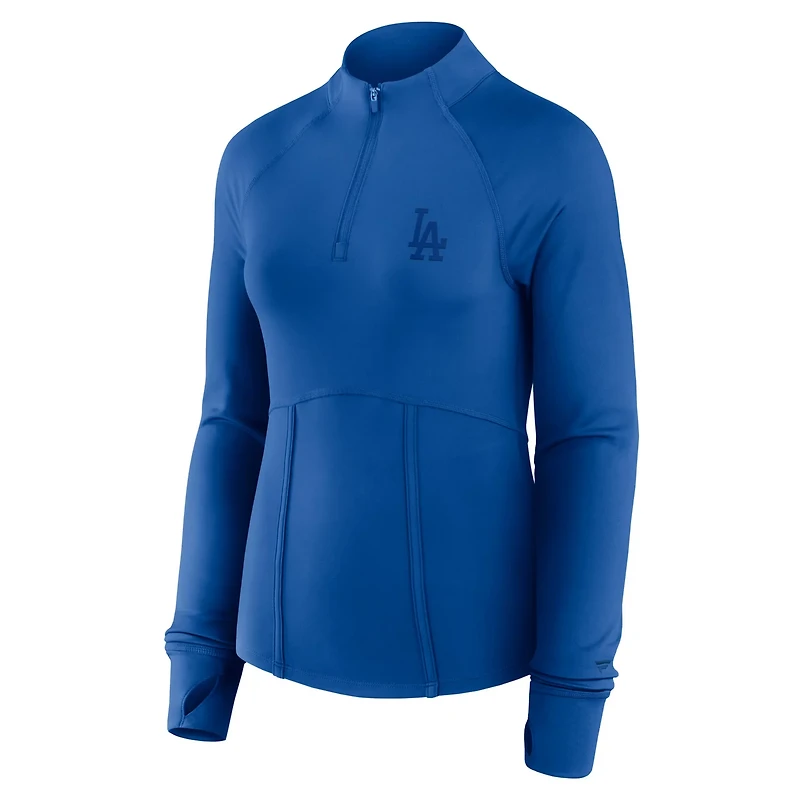 Fanatics Los Angeles Dodgers Elements Raglan Tri-Blend Quarter-Zip Top