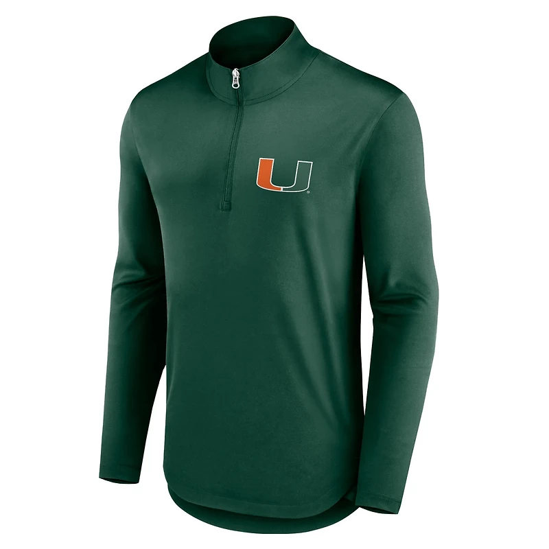 Fanatics Miami Hurricanes Quarterback Mock Neck Quarter-Zip Top