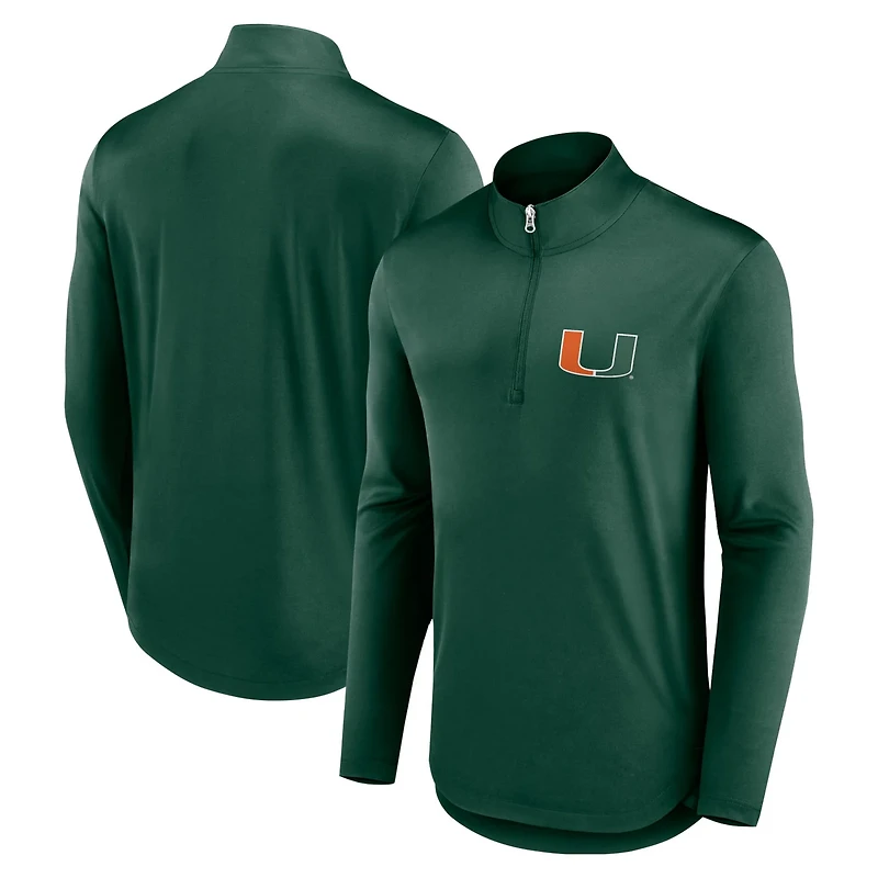 Fanatics Miami Hurricanes Quarterback Mock Neck Quarter-Zip Top