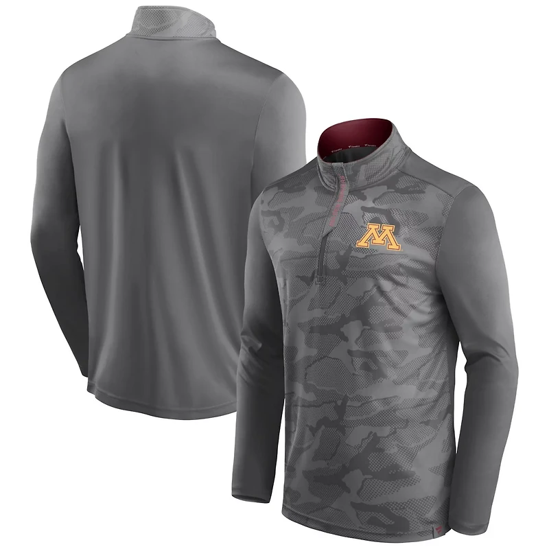 Fanatics Minnesota Golden Gophers Depth Chart Camo Jacquard Quarter-Zip Jacket