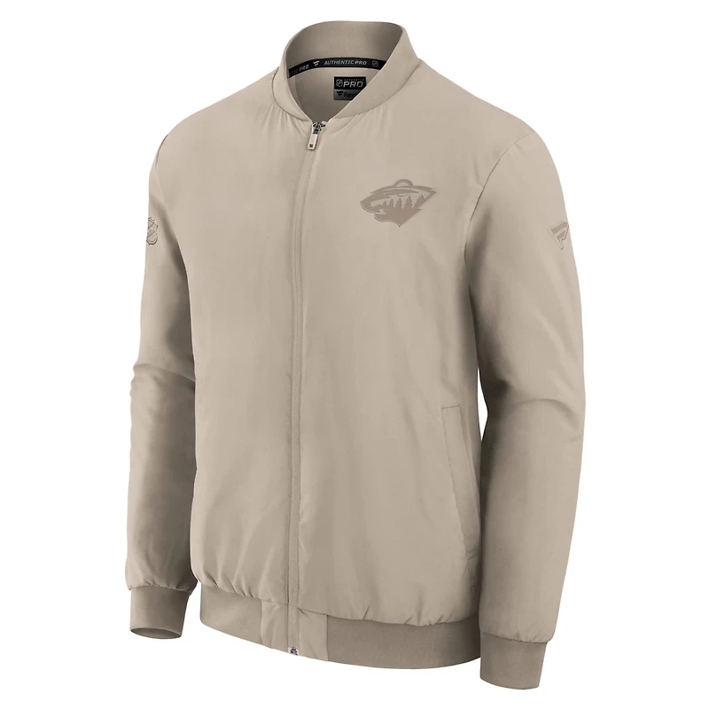 Fanatics Minnesota Wild Authentic Pro Road Lightweight Full-Zip Bomber Jacket