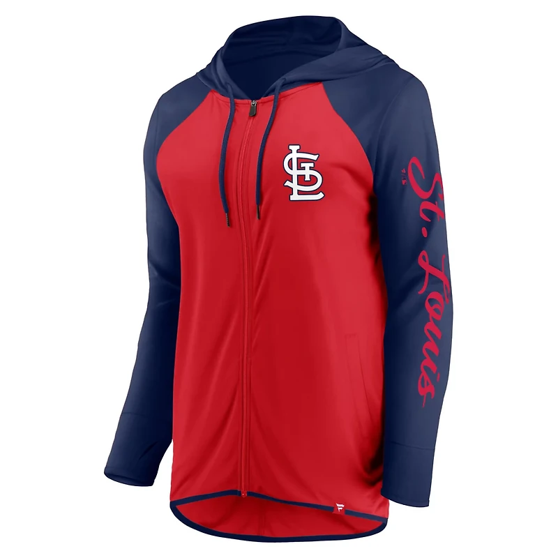 Fanatics Navy St Louis Cardinals Script Sleeve Full-Zip Hoodie
