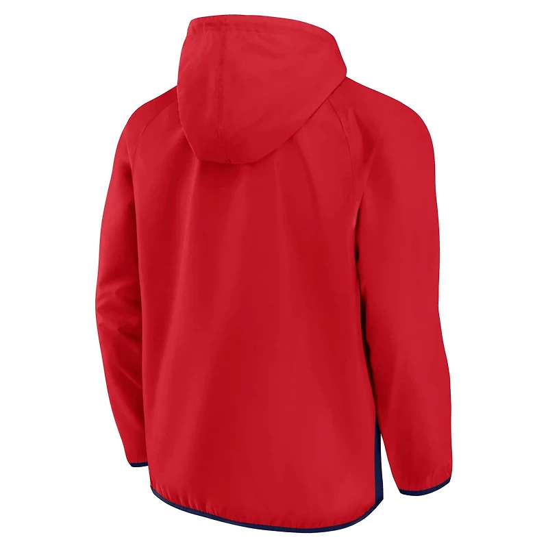 Fanatics /Navy Washington Capitals Backhand Shooter Defender Anorak Raglan Hoodie Quarter-Zip Jacket