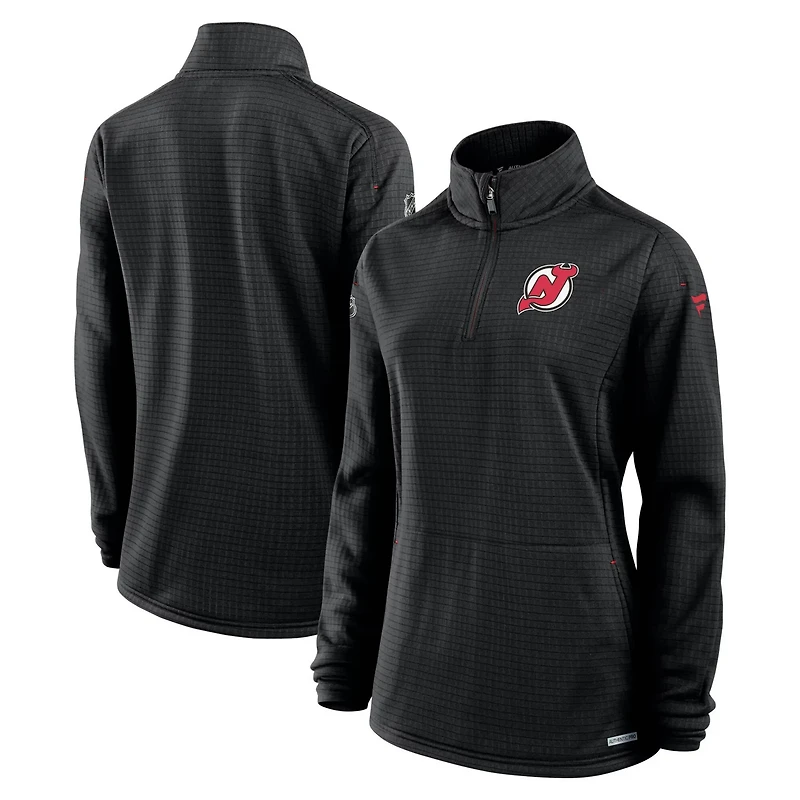 Fanatics New Jersey Devils Authentic Pro Rink Lightweight Quarter-Zip Pullover Top