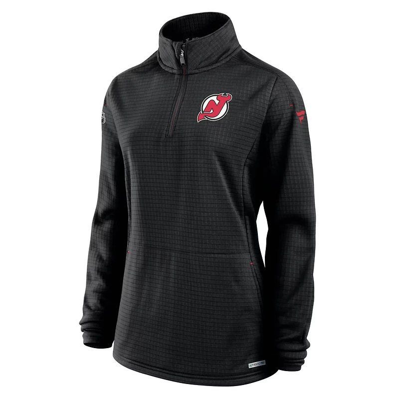 Fanatics New Jersey Devils Authentic Pro Rink Lightweight Quarter-Zip Pullover Top