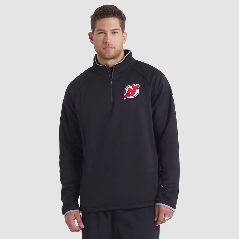Fanatics New Jersey Devils Authentic Pro Rink Raglan Quarter-Zip Pullover