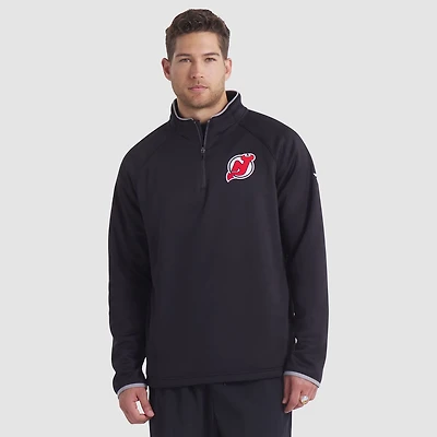 Fanatics New Jersey Devils Authentic Pro Rink Raglan Quarter-Zip Pullover