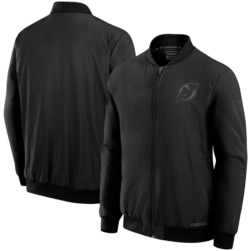 Fanatics New Jersey Devils Authentic Pro Road Full-Zip Bomber Jacket