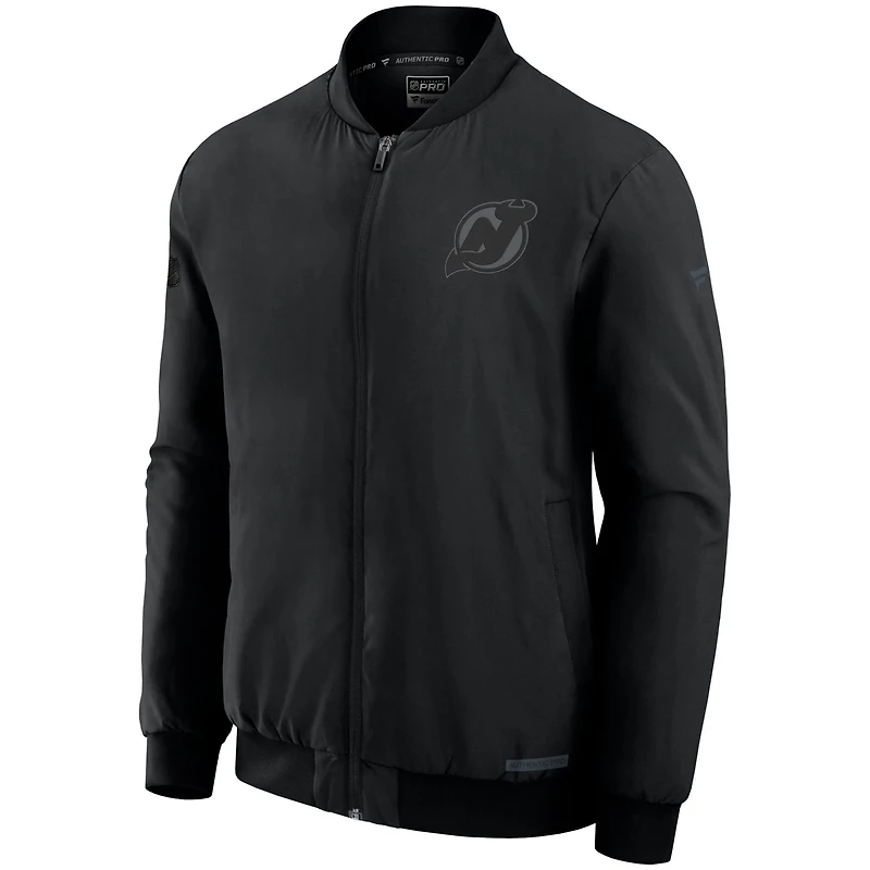 Fanatics New Jersey Devils Authentic Pro Road Full-Zip Bomber Jacket
