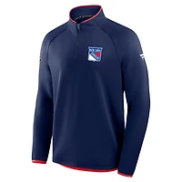 Fanatics New York Rangers Authentic Pro Rink Raglan Quarter-Zip Pullover