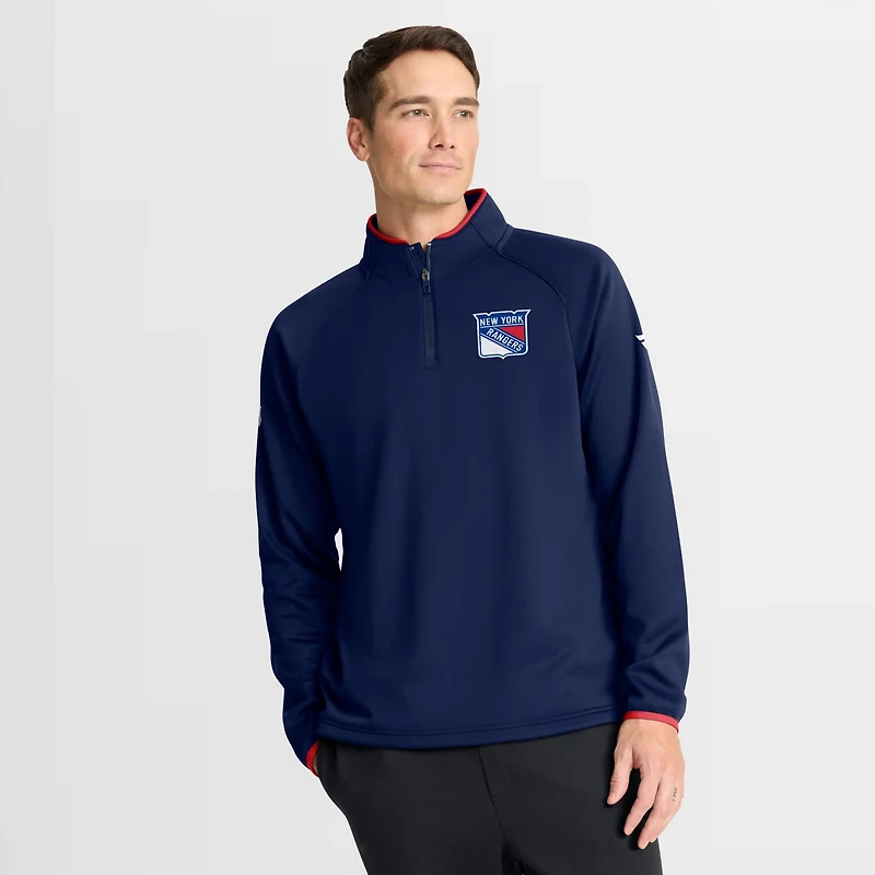 Fanatics New York Rangers Authentic Pro Rink Raglan Quarter-Zip Pullover