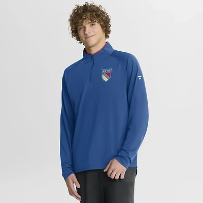 Fanatics New York Rangers Authentic Pro Rink Training Centennial Raglan Quarter-Zip Pullover
