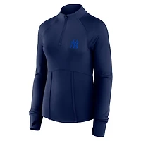 Fanatics New York Yankees Elements Raglan Tri-Blend Quarter-Zip Top