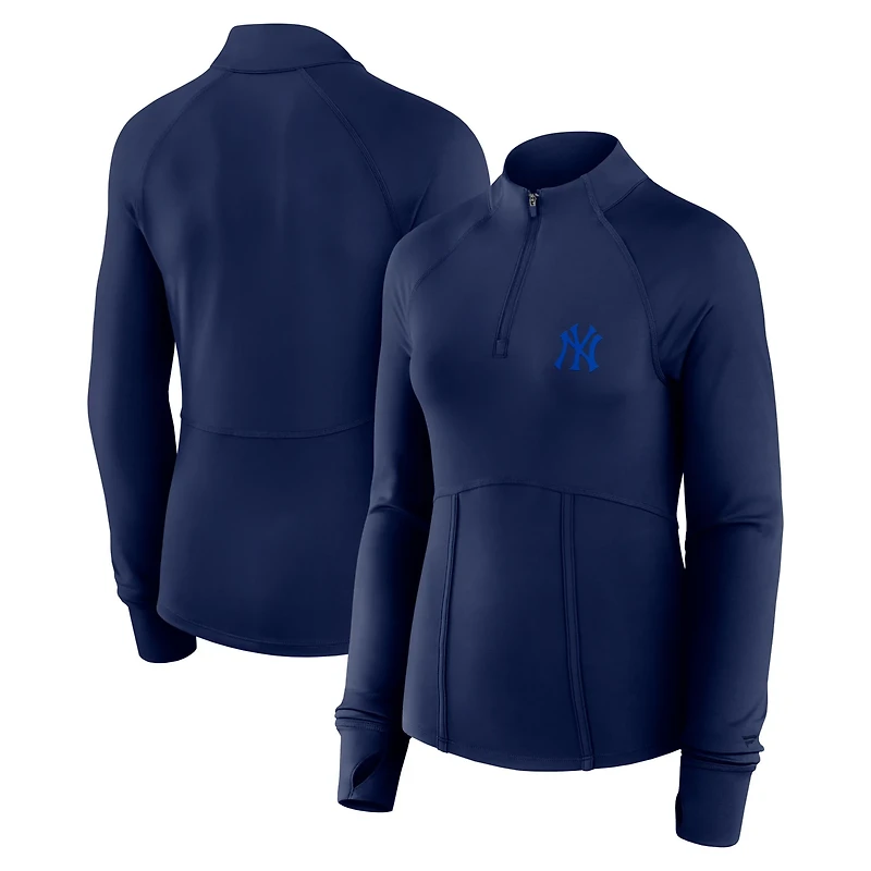 Fanatics New York Yankees Elements Raglan Tri-Blend Quarter-Zip Top