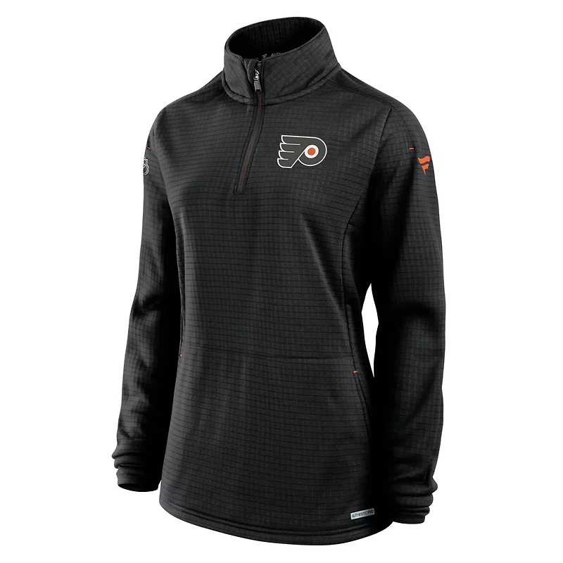 Fanatics Philadelphia Flyers Authentic Pro Rink Lightweight Quarter-Zip Pullover Top