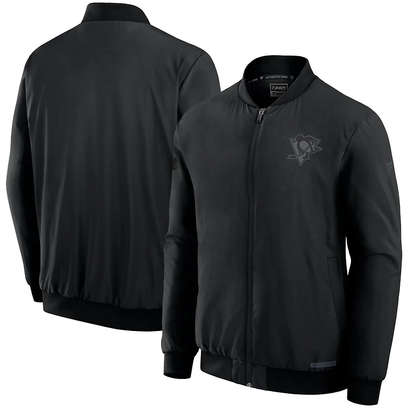 Fanatics Pittsburgh Penguins Authentic Pro Road Full-Zip Bomber Jacket