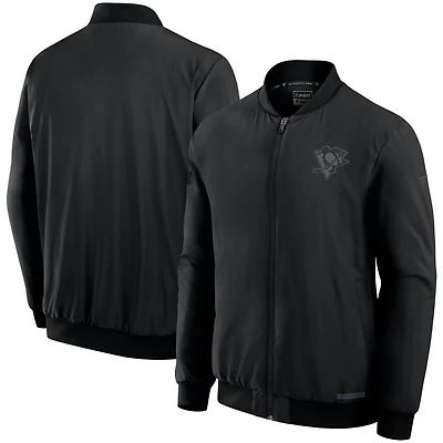 Fanatics Pittsburgh Penguins Authentic Pro Road Full-Zip Bomber Jacket