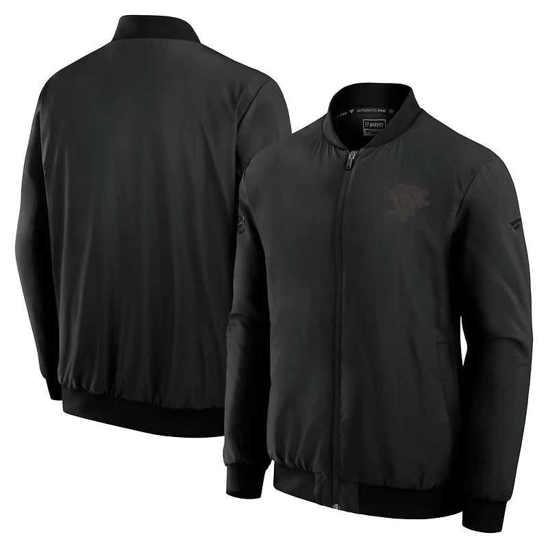 Fanatics Pittsburgh Penguins Authentic Pro Road Lightweight Full-Zip Bomber Jacket